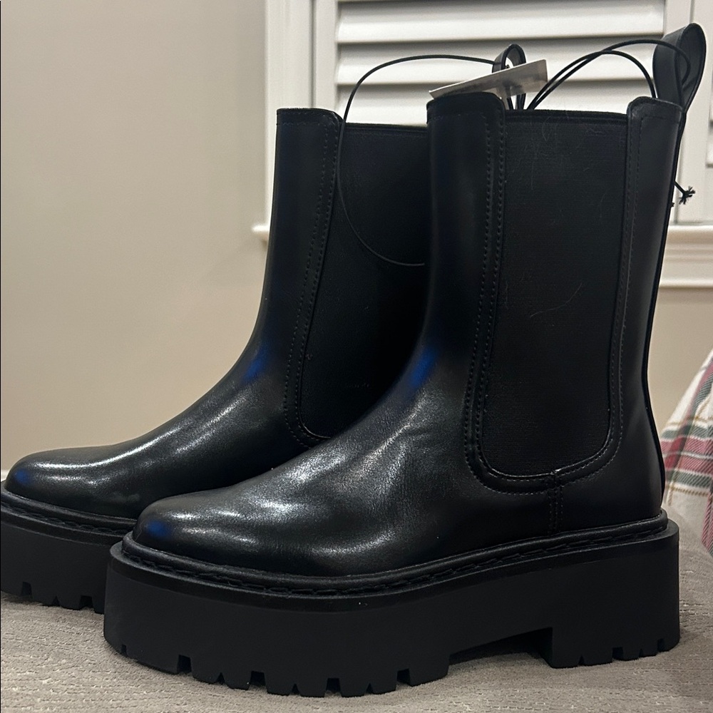 H&M Black Platform Combat Boots